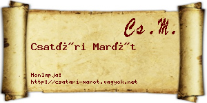 Csatári Marót névjegykártya